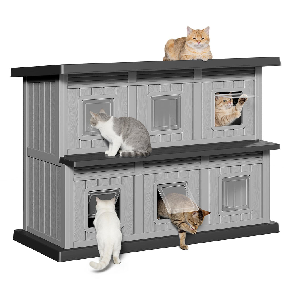 Weatherproof 2 Storey Insulated Cat House S89444