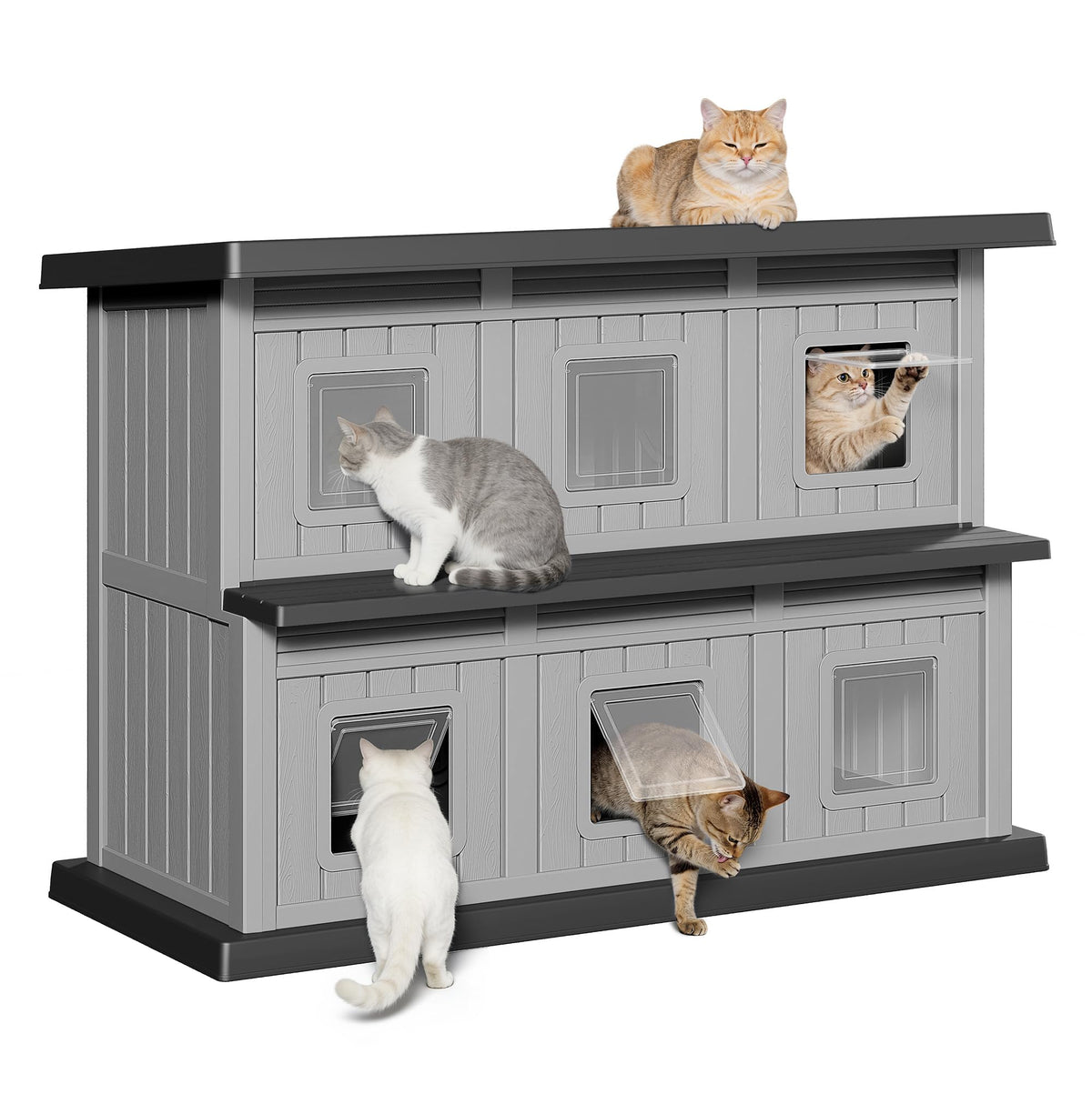 Weatherproof 2 Storey Insulated Cat House S89444