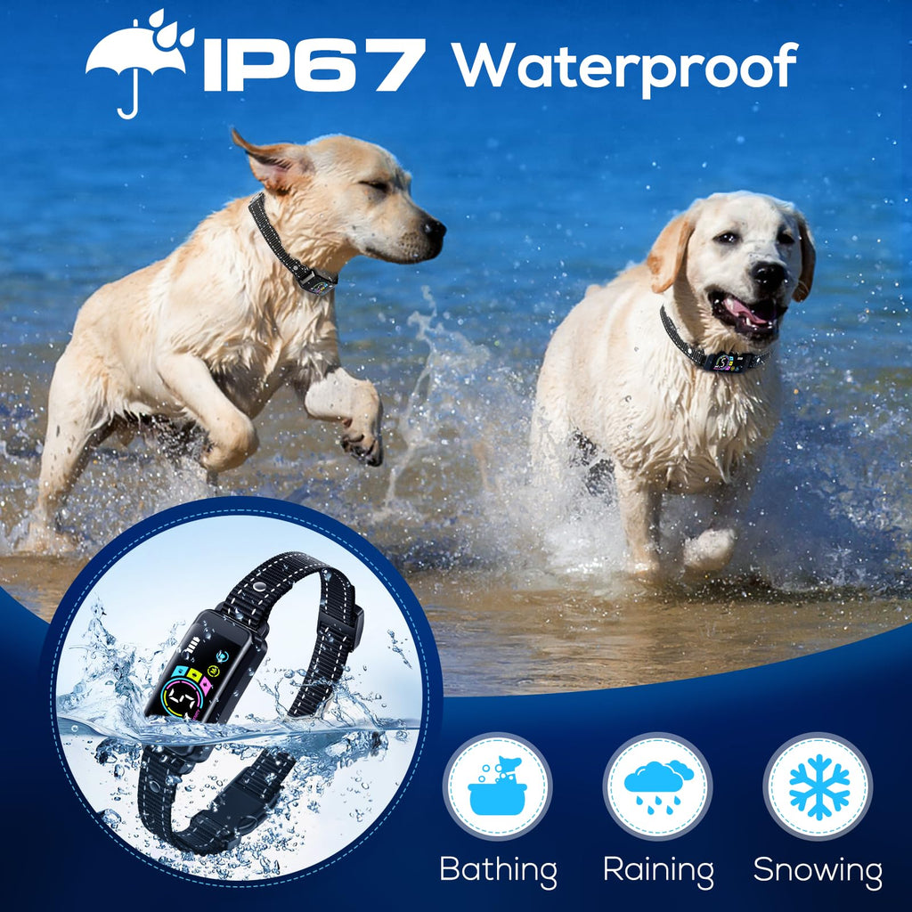2 Pack Adjustable Bark Collar with Beep Vibration Shock O544442