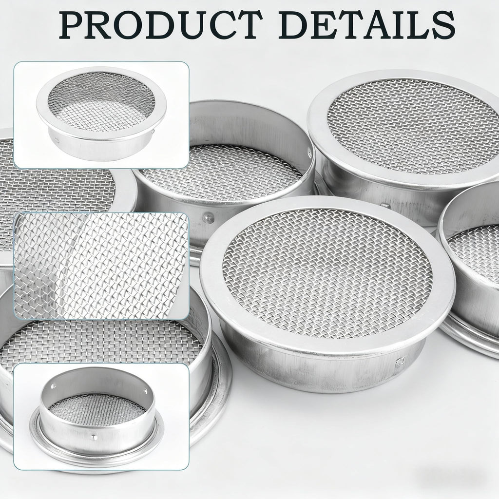 2 Inch Round Open Screen Vent Aluminum Mill Finish 8 Pack F9089