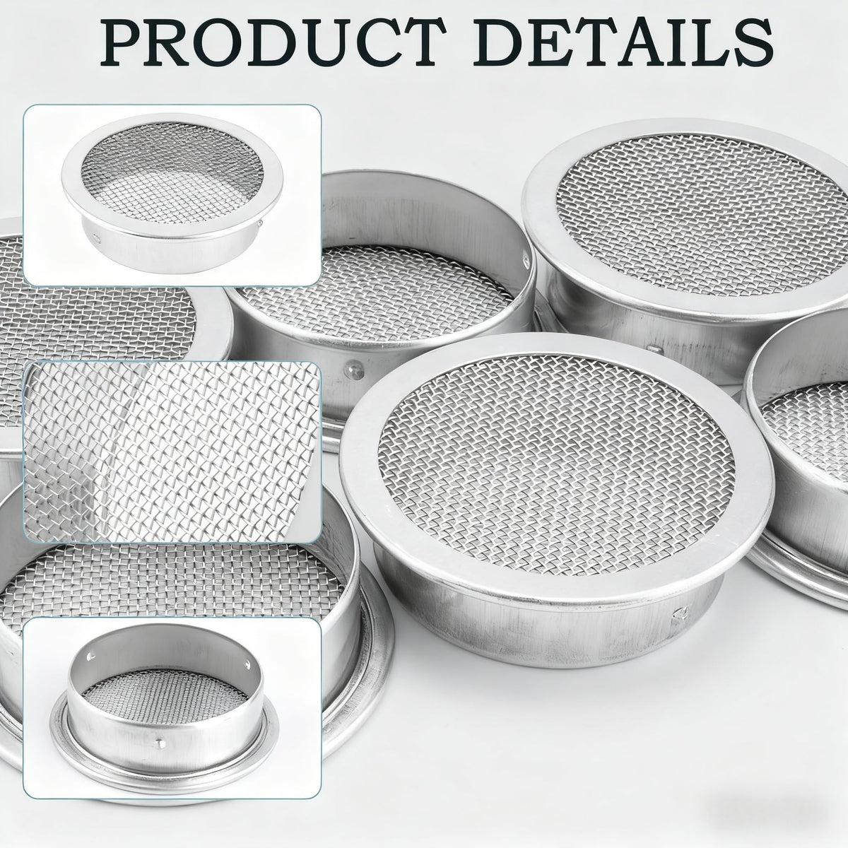 2 Inch Round Open Screen Vent Aluminum Mill Finish 8 Pack F9089