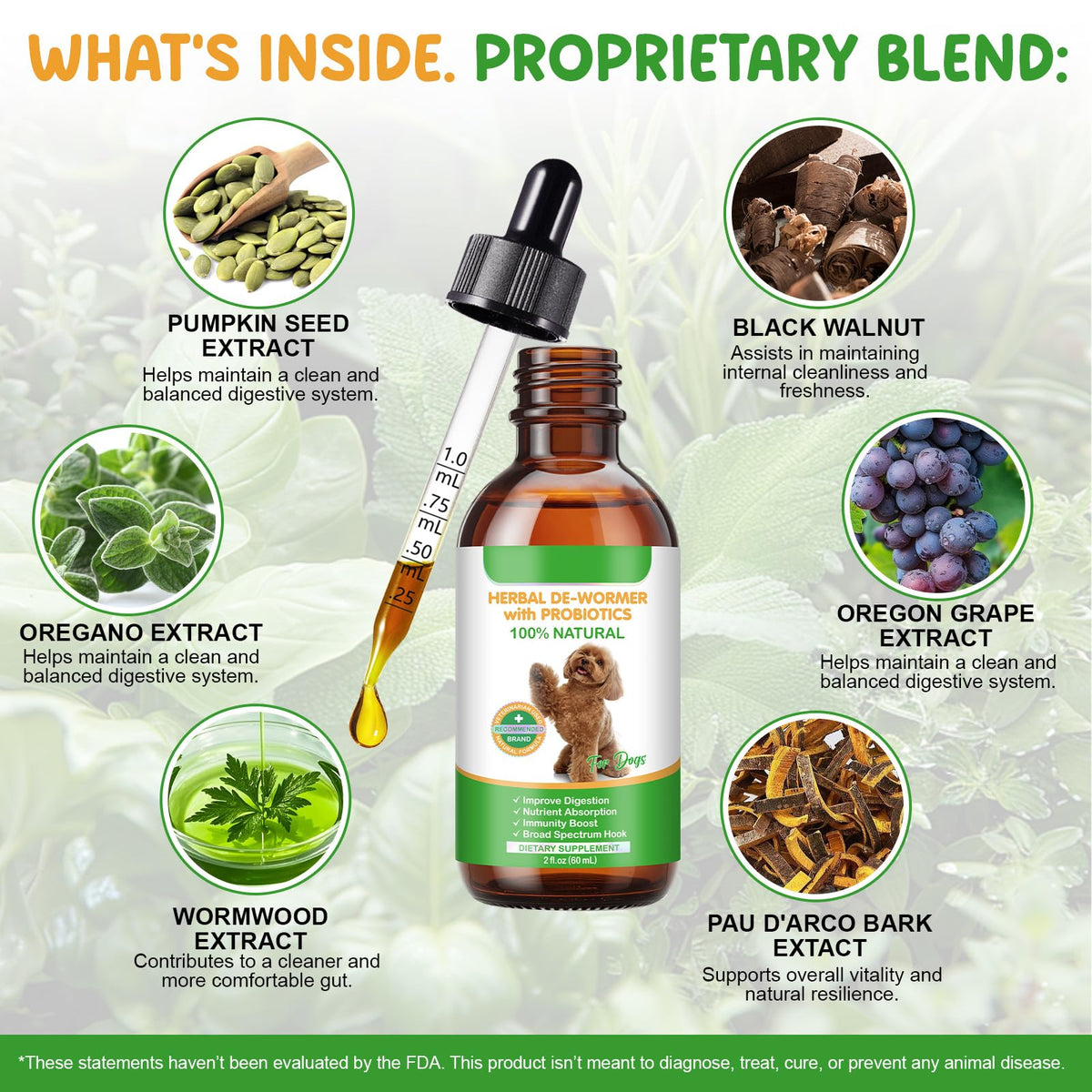 2 Fl Oz Herbal Digestive Support for Dogs F7971