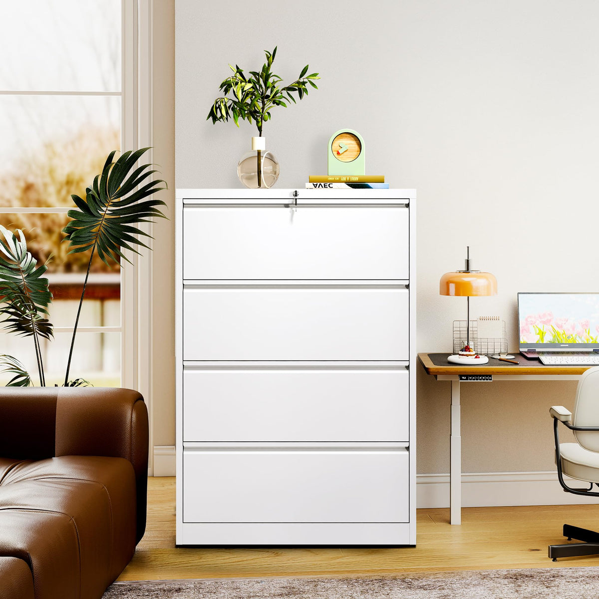 Black 4-Drawer Locking Lateral File Cabinet O1564