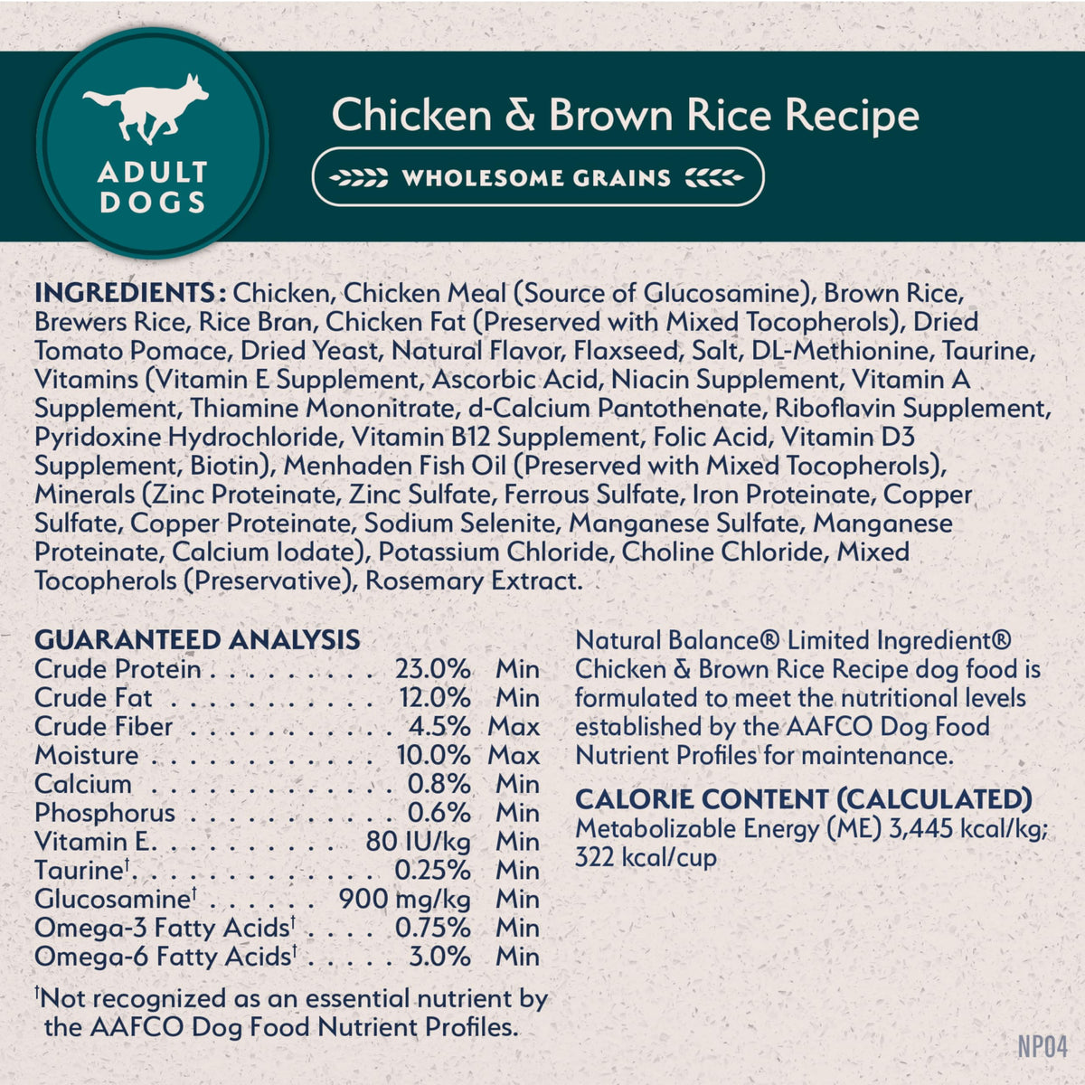 Chicken & Brown Rice 24 lb W8025