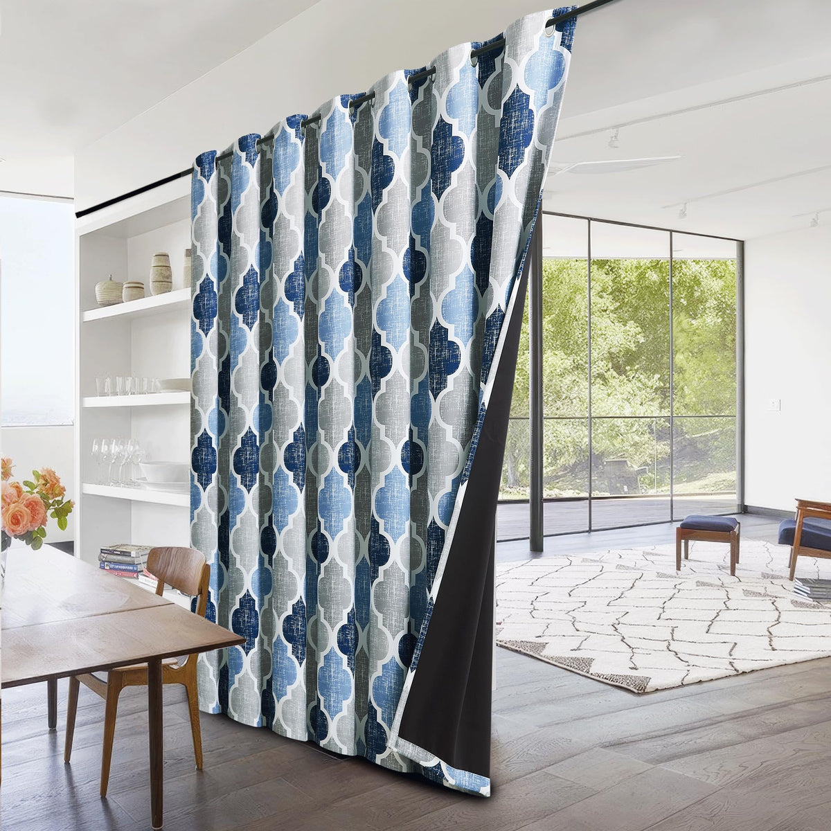 Blue Grey 100x84 Blackout Curtains N84470