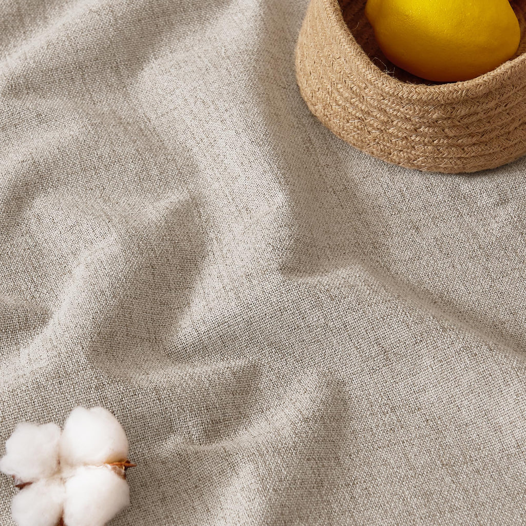 Natural Beige 100% Blackout Linen Curtains 96 Inch C90218