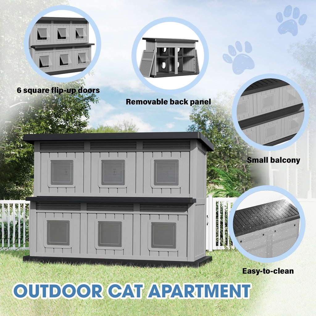 Weatherproof 2 Storey Insulated Cat House S89444