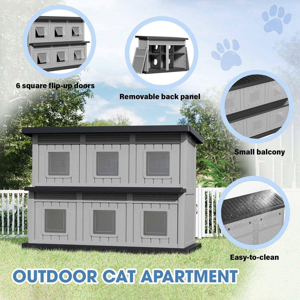 Weatherproof 2 Storey Insulated Cat House S89444