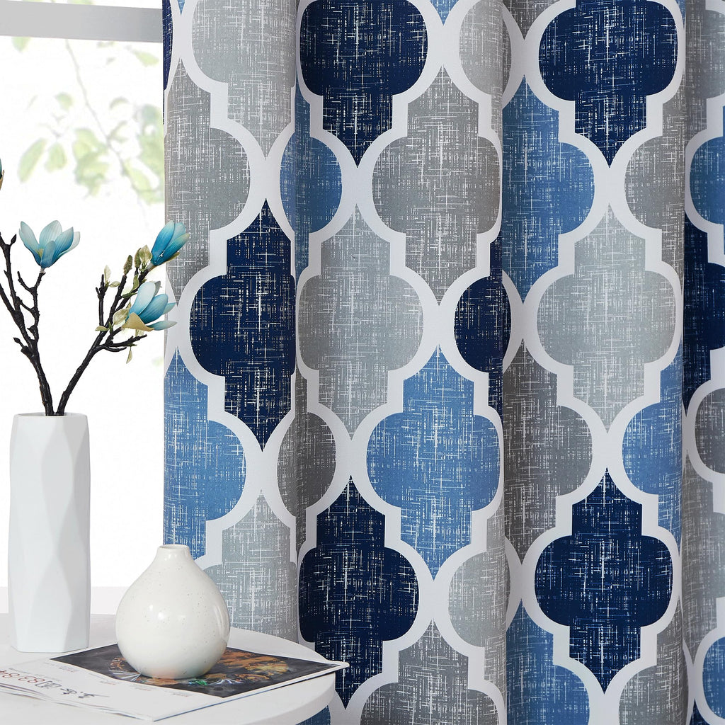 Blue Grey 100x84 Blackout Curtains N84470