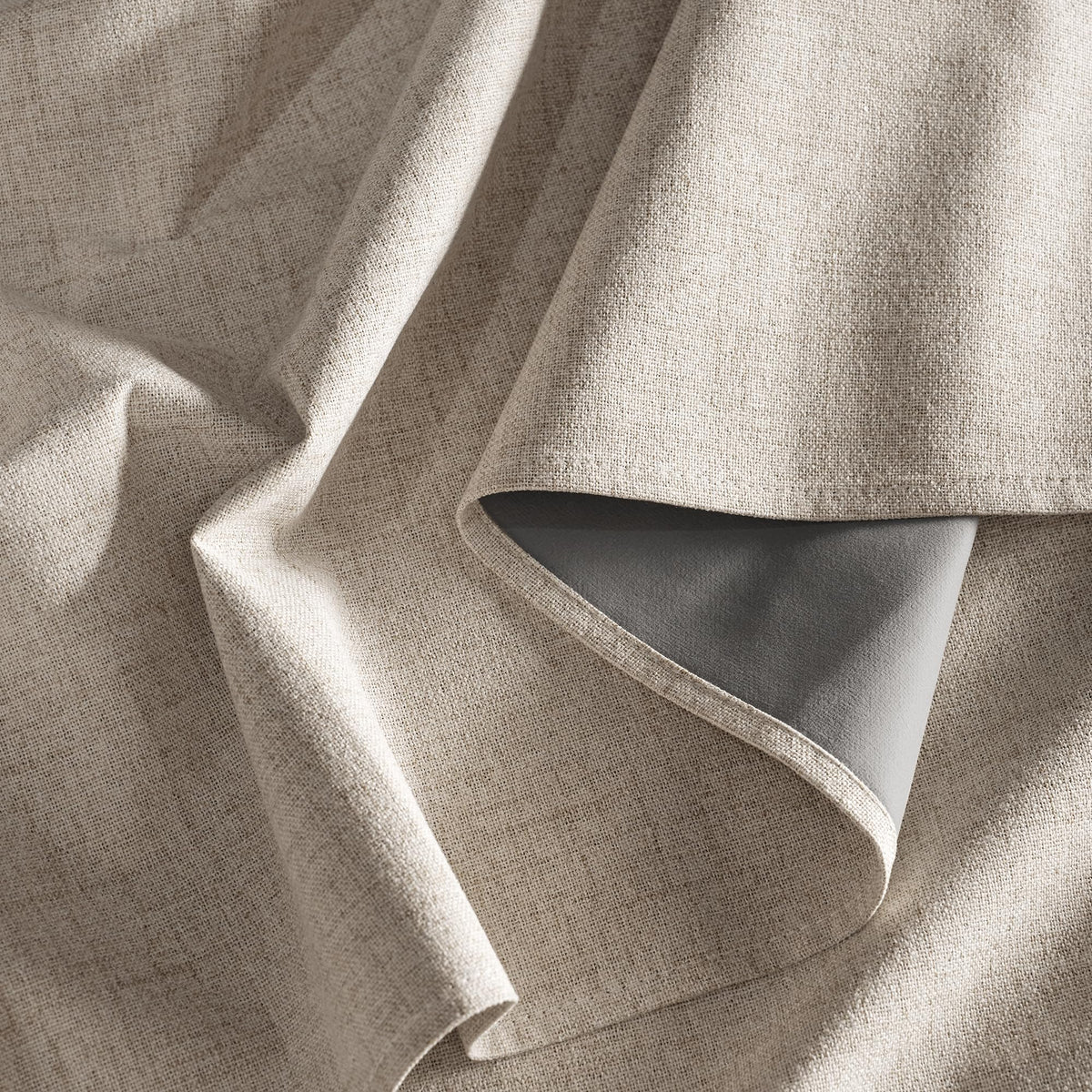 Natural Beige 100% Blackout Linen Curtains 96 Inch C90218