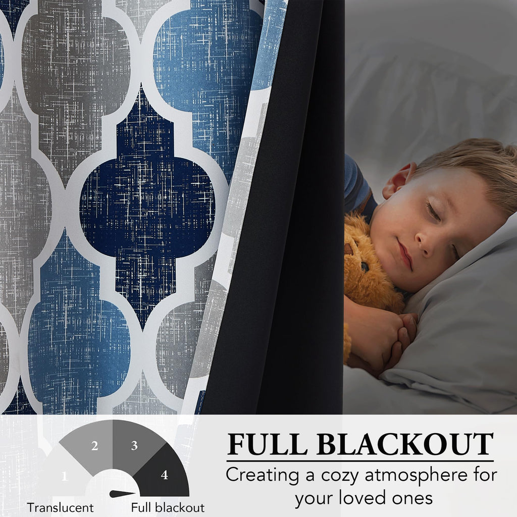 Blue Grey 100x84 Blackout Curtains N84470