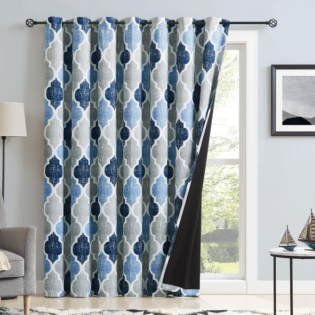 Blue Grey 100x84 Blackout Curtains N84470