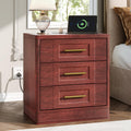 Walnut Nightstand with Charger Station D974