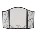 Black Metal Fireplace Screen 3 Panel Q8589