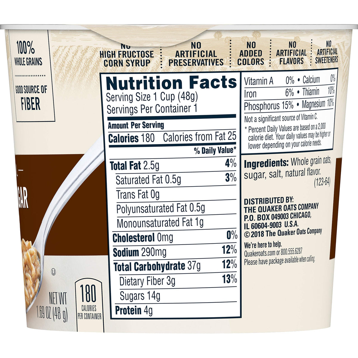 Instant Oatmeal Maple Brown Sugar 1.69 Oz Pack of 5 N968243