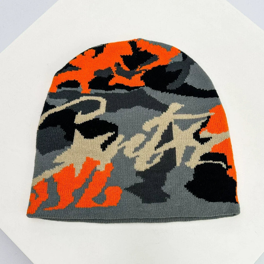 Corteiz Script Camo Knit Beanie
